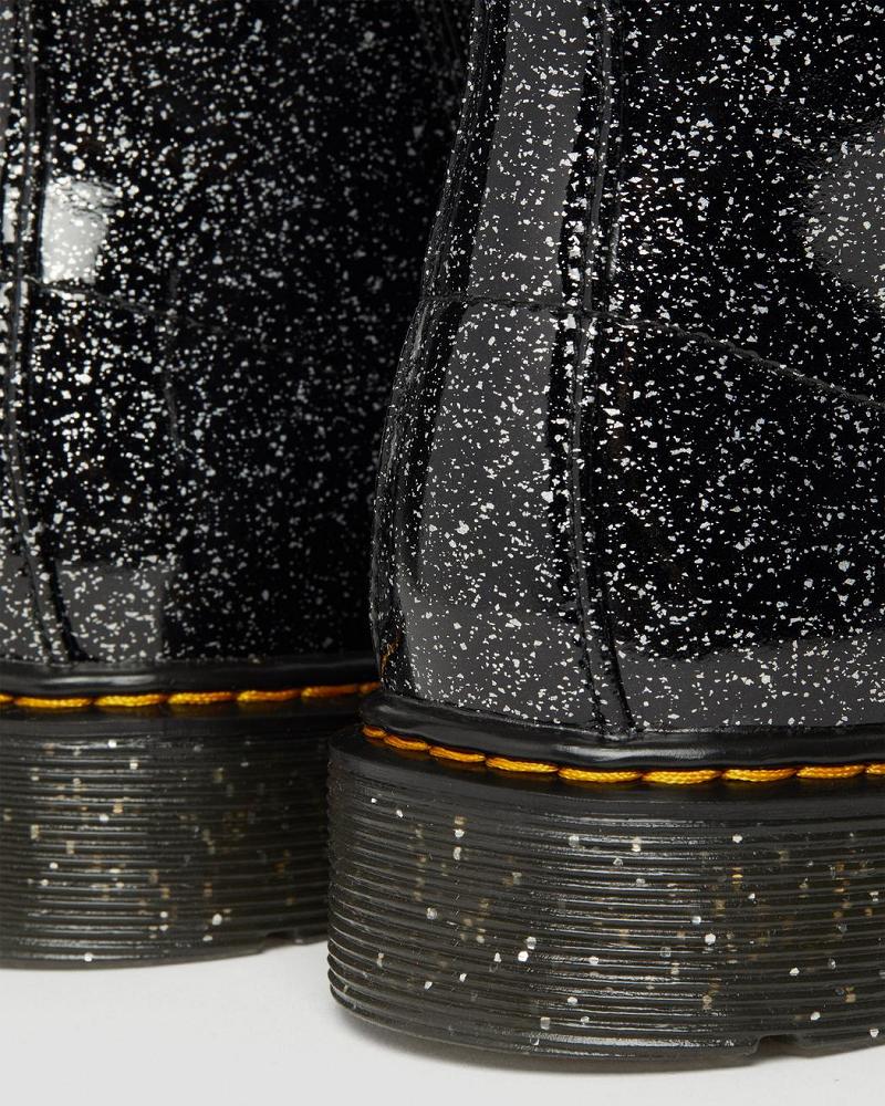 Kids' Dr Martens Youth 1460 Glitter Lace Up Boots Black | AU 707ILH